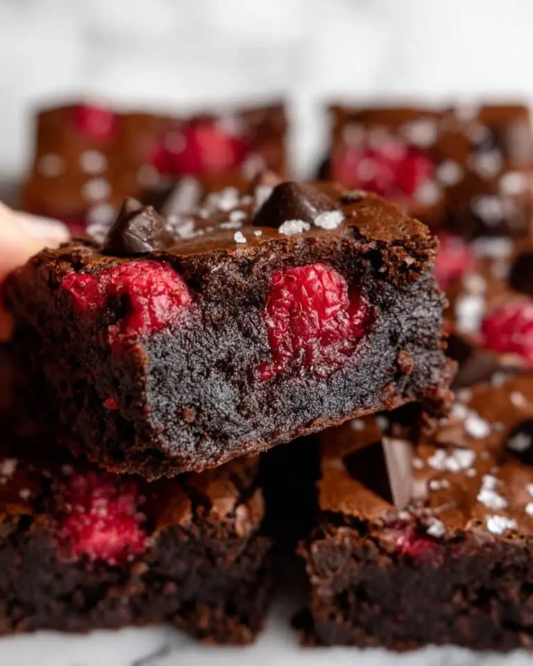 Fudgy Oat Flour Brownies with Raspberries and Chocolate Chips Recipe