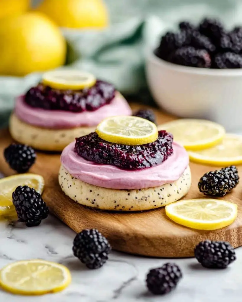 Lemon Blackberry Cookies with Blackberry Frosting and Jam Recipe