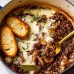 French Onion Pot Roast with Gruyere and Baguette Recipe