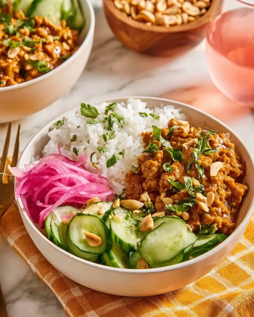 Saucy Chicken Satay Bowls Recipe