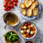 Caprese Salad and Bread Dipping Oil Appetizer Recipe