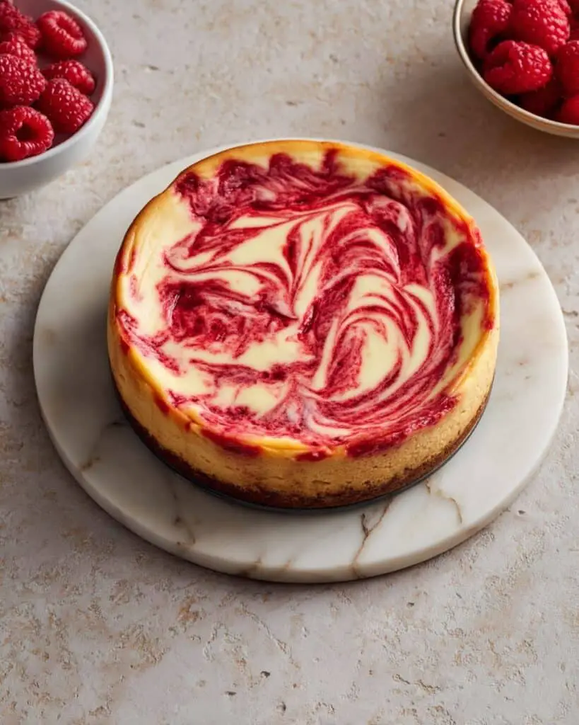 Lemon Raspberry Swirl Cheesecake Recipe