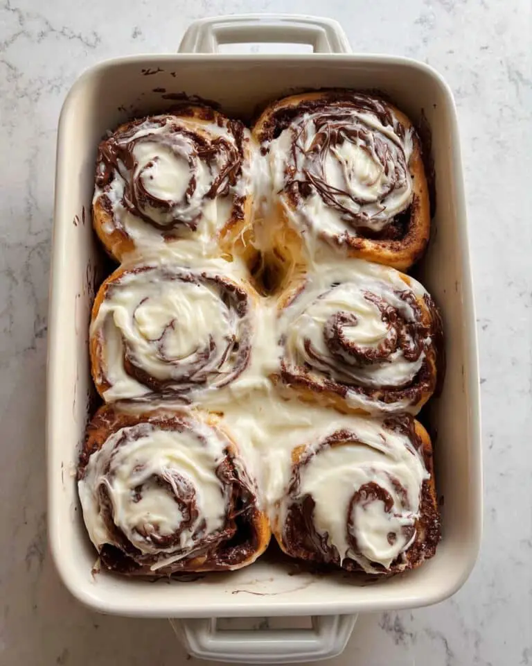 Brownie Cinnamon Rolls with Cream Cheese Frosting and Chocolate Ganache Recipe