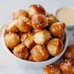 Soft Pretzel Bites with Cheddar Cheese Sauce Recipe