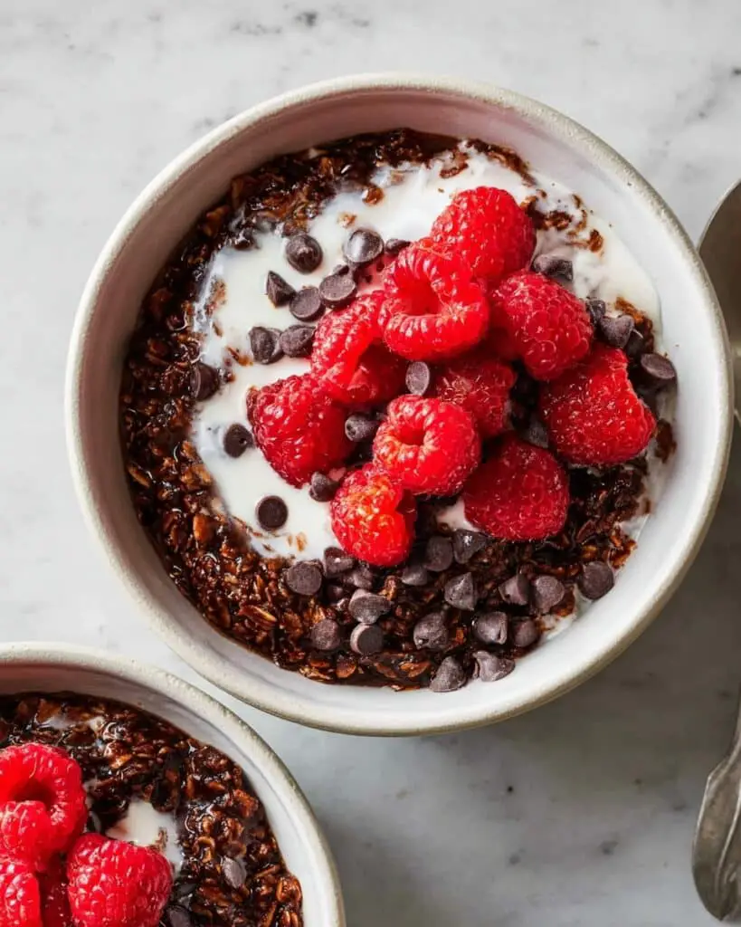 Creamy Chocolate Oatmeal with Raspberries Recipe