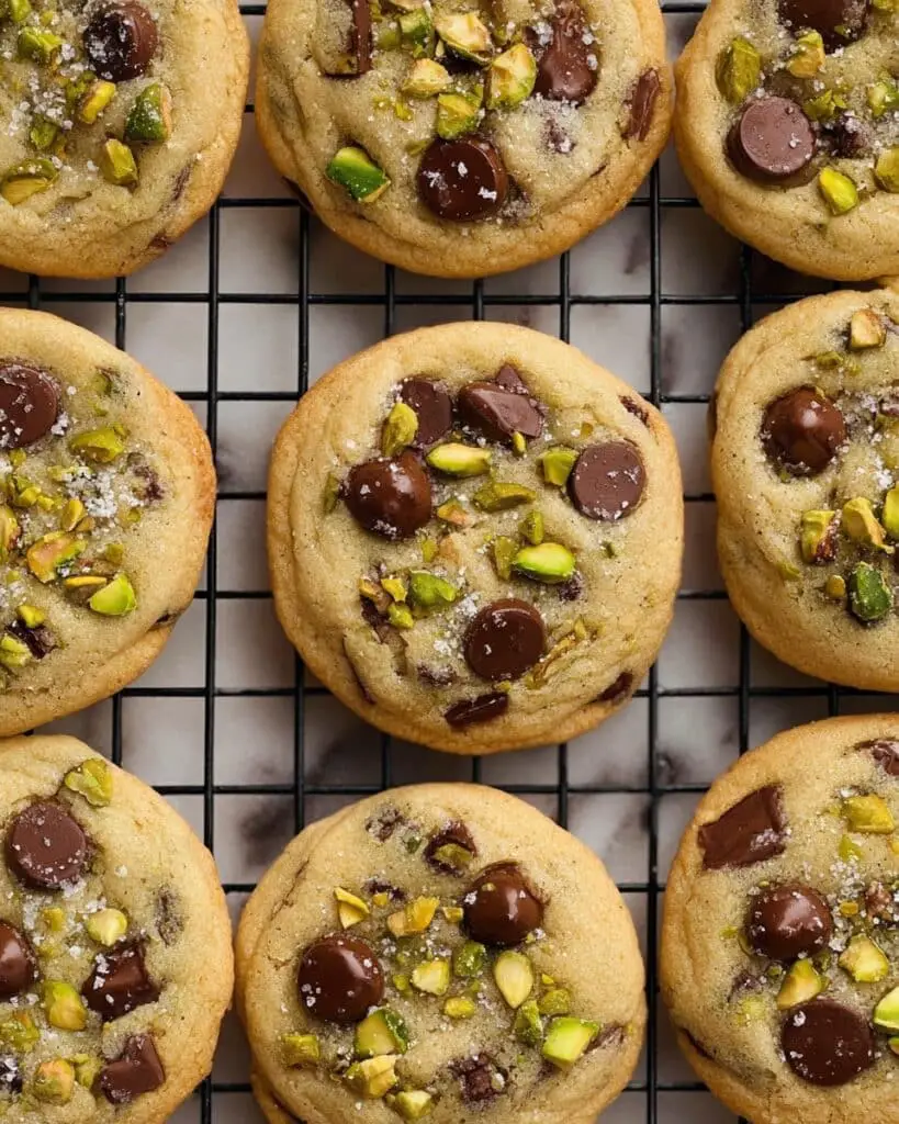 Salted Pistachio Chocolate Chip Cookies Recipe