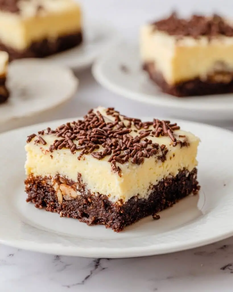 Cheesecake Squares with Chocolate Nut Crust Recipe