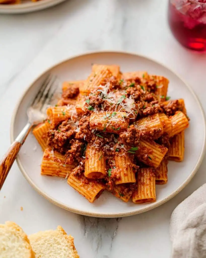 Spicy Sausage Rigatoni with Tomato and Parmesan Recipe