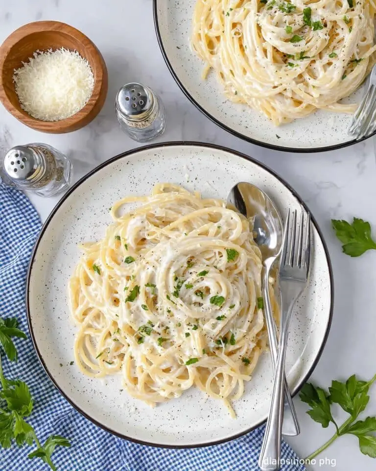 Cottage Cheese Alfredo Sauce with Fettuccine Recipe