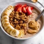 Chocolate Protein Yogurt Bowl with Peanut Butter and Toppings Recipe