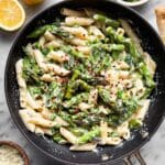 Asparagus Pasta with Lemon Feta Yogurt Sauce Recipe