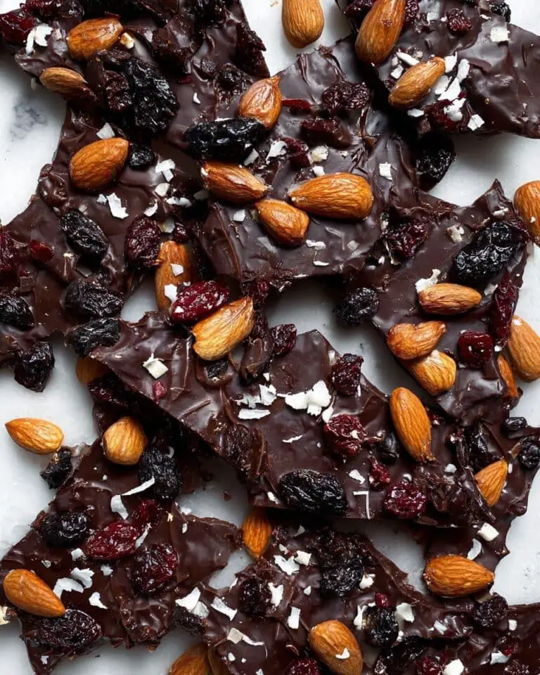 Chocolate Bark with Almonds, Dried Cherries, and Toasted Coconut Recipe