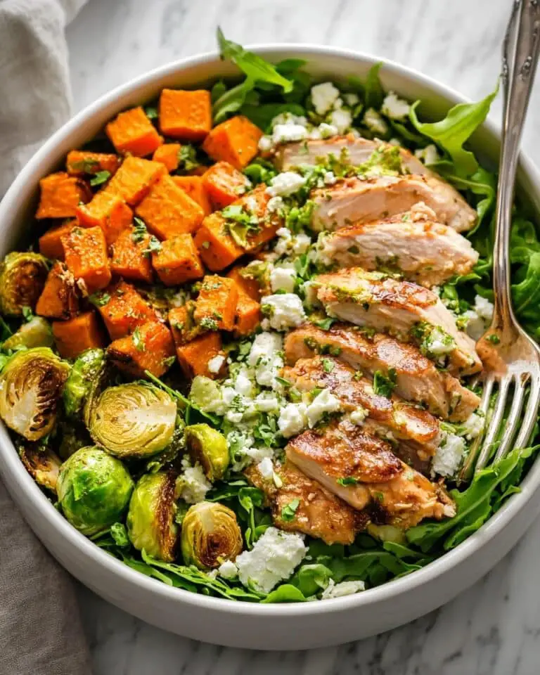 Honey Lemon Chicken Thighs with Roasted Sweet Potatoes, Brussels Sprouts, and Goat Cheese Recipe