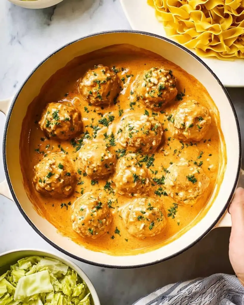 Hungarian Paprikash Chicken Meatballs Recipe
