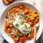 Sungold Tomato Pasta with Garlic Breadcrumbs and Basil Recipe