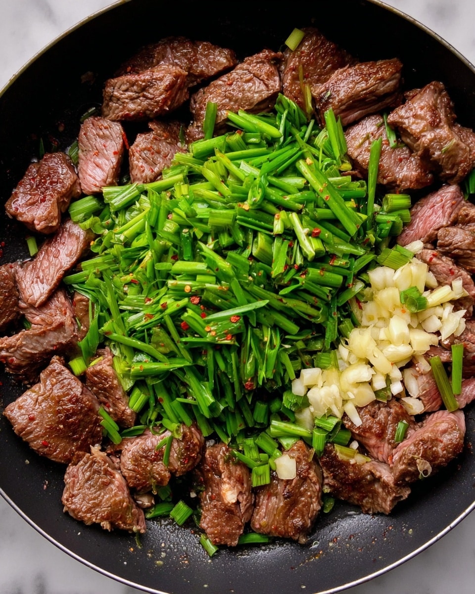 The image shows different ingredients arranged neatly on a white marbled surface, each in a separate white bowl or placed individually. On the right, there is a white plate with three pieces of deep red boneless lamb leg meat. Above the meat plate, there are three small white bowls containing cumin seeds, Sichuan peppercorns, and reddish chili flakes in a dark bowl. In the middle, there is a small bowl with a light yellow vegetable oil, a wooden scoop filled with white salt, and two garlic cloves placed directly on the surface. To the left, there is a white bowl with dark soy sauce and another bowl with pale Shaoxing wine. Below them is a fresh yellow onion and a bowl full of green cilantro leaves. Finally, green onions lie diagonally in the bottom left corner. Photo taken with an iphone --ar 4:5 --v 7