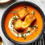 Creamy Tomato Bisque with Basil and a Hint of Chili Flakes Recipe