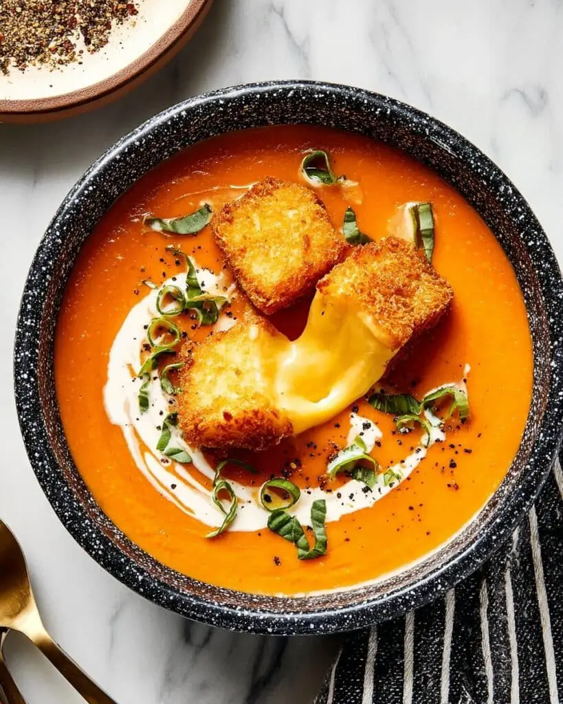 Creamy Tomato Bisque with Basil and a Hint of Chili Flakes Recipe