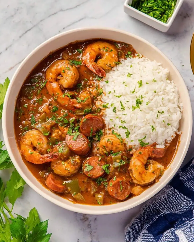 Hearty Chicken, Sausage, and Shrimp Gumbo Recipe