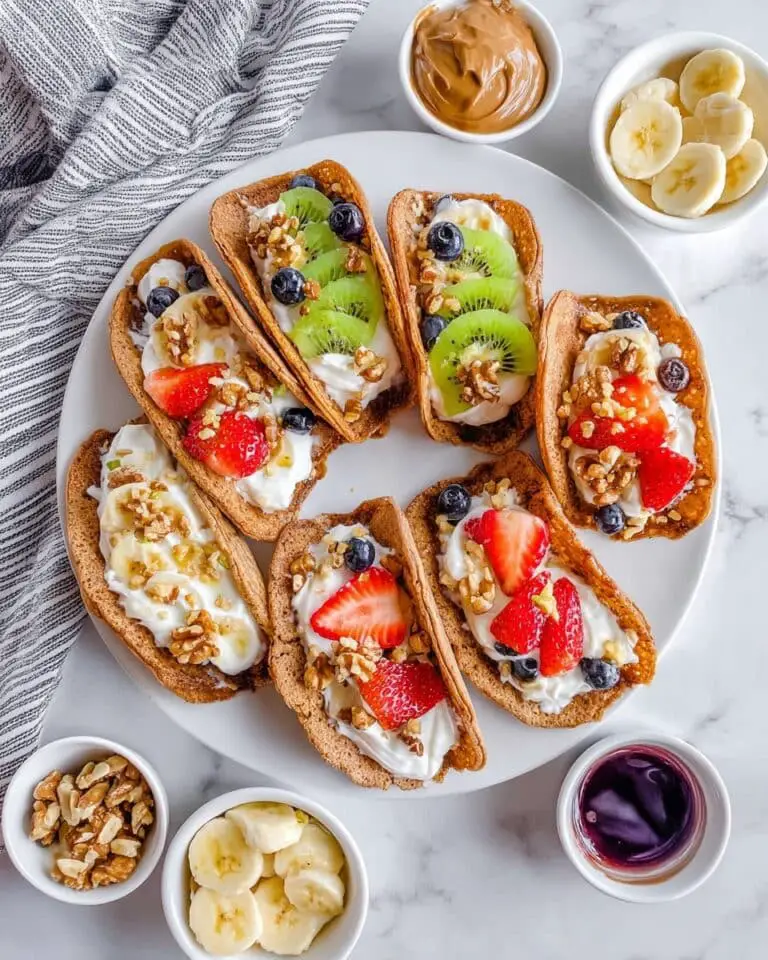 Pancake Tacos with Fresh Fruit and Nut Toppings Recipe