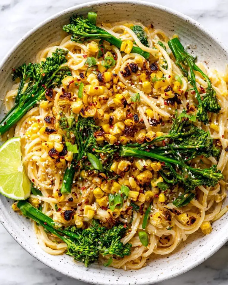 Miso Noodles with Charred Corn and Broccoli Recipe