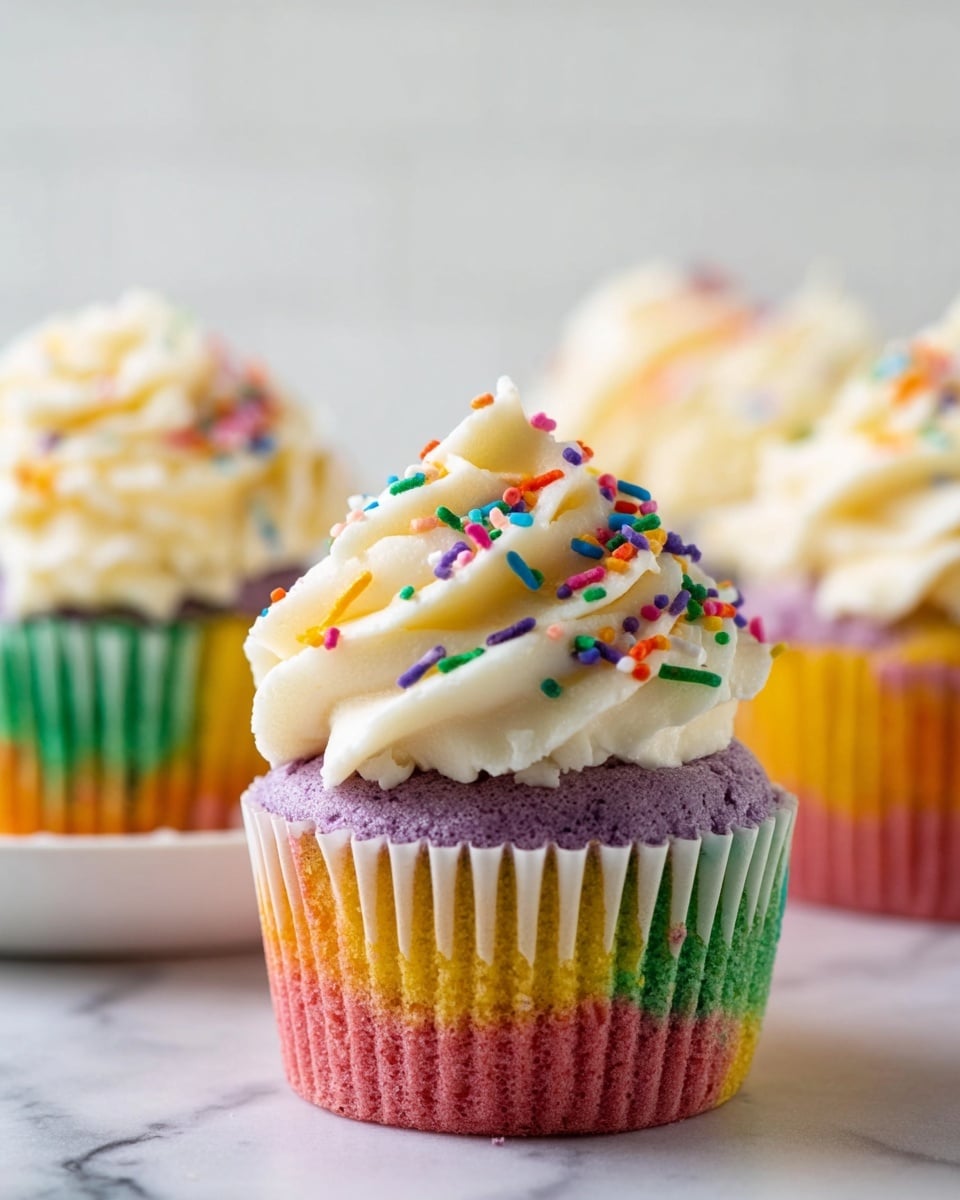 Tie Dye Rainbow Cupcakes Recipe