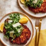 Crispy Chicken Milanese with Lemon Arugula Salad Recipe