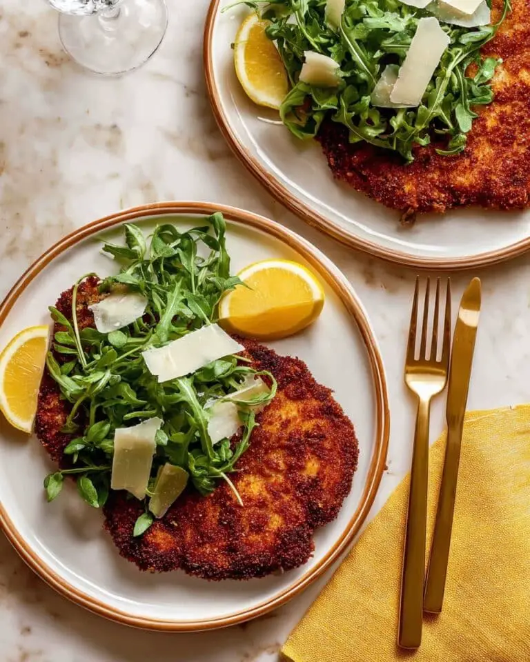 Crispy Chicken Milanese with Lemon Arugula Salad Recipe