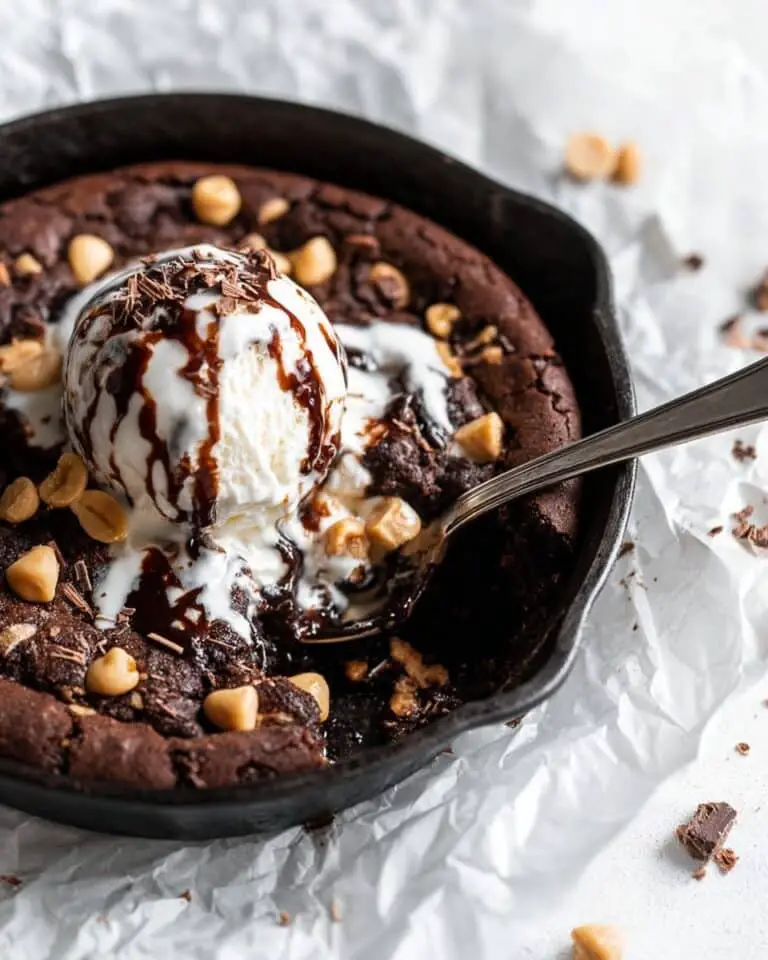 Small Batch Peanut Butter Brownie Skillet Recipe