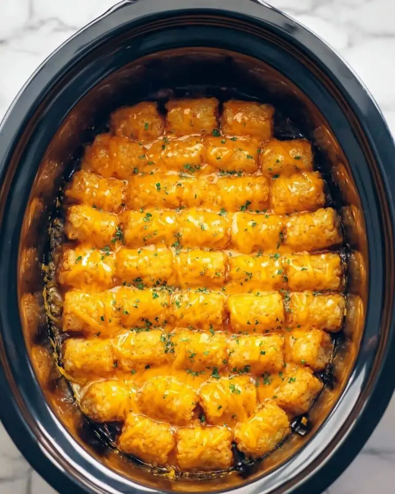 Tater Tot Casserole in a Slow Cooker Recipe