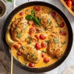 Baked Feta Chicken with Cherry Tomatoes and Fresh Basil Recipe
