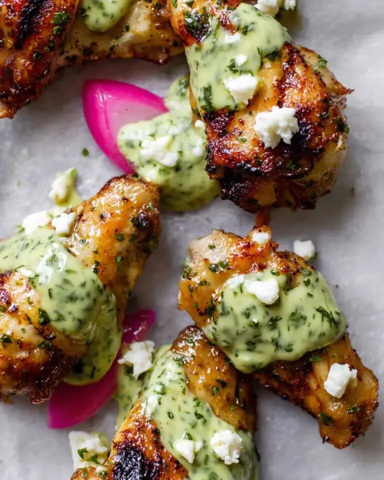 Peruvian Chicken Wings with Creamy Aji Verde Sauce Recipe
