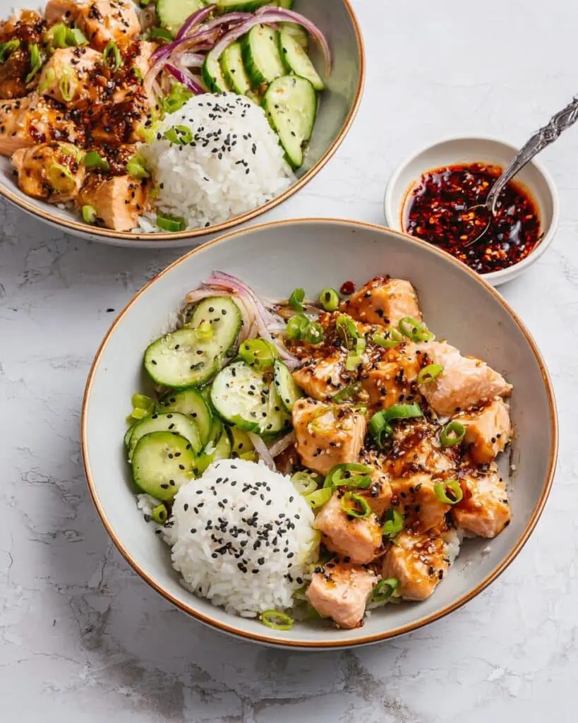 Bang Bang Salmon Bites Bowls Recipe