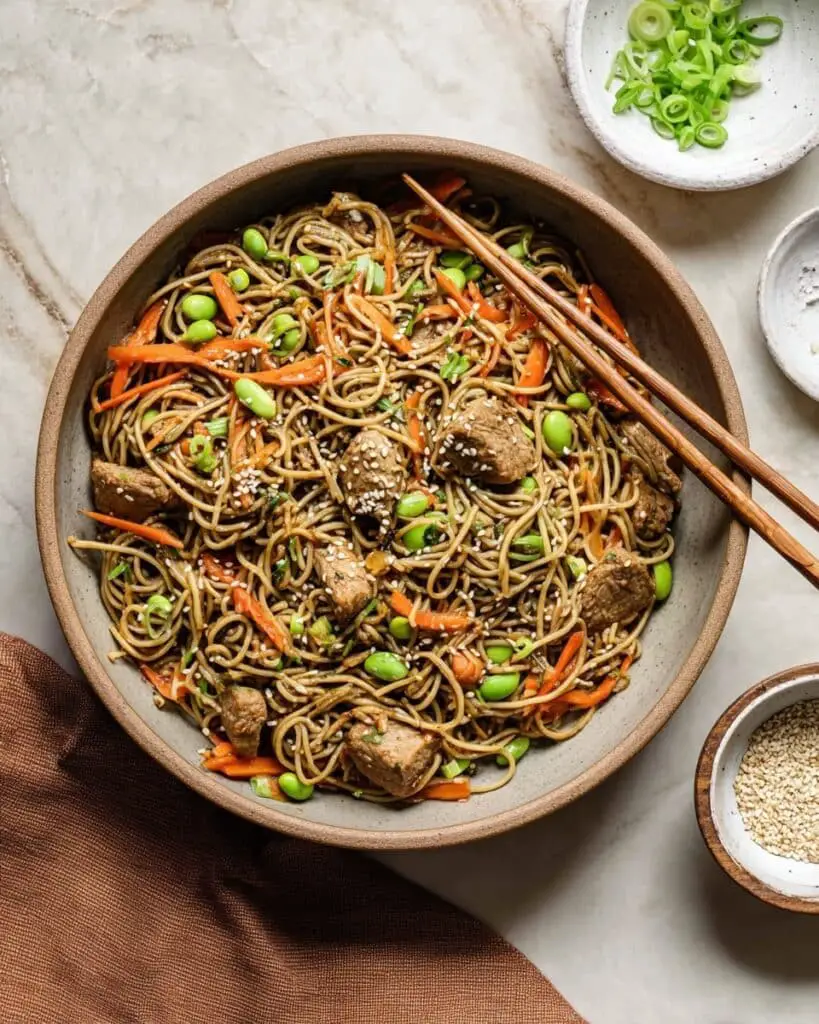 Sesame Soba Noodles with Chicken and Veggies Recipe