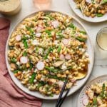 Spring Veggie & Chicken Pasta Salad with Lemon-Tahini Dressing Recipe