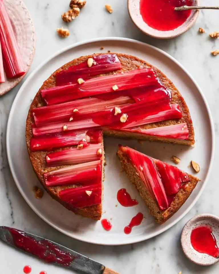 Rhubarb Upside Down Cake with Blood Orange Glaze Recipe