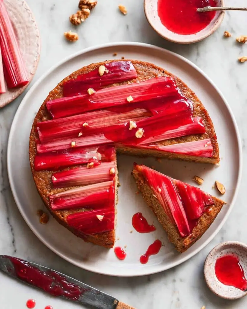 Rhubarb Upside Down Cake with Blood Orange Glaze Recipe