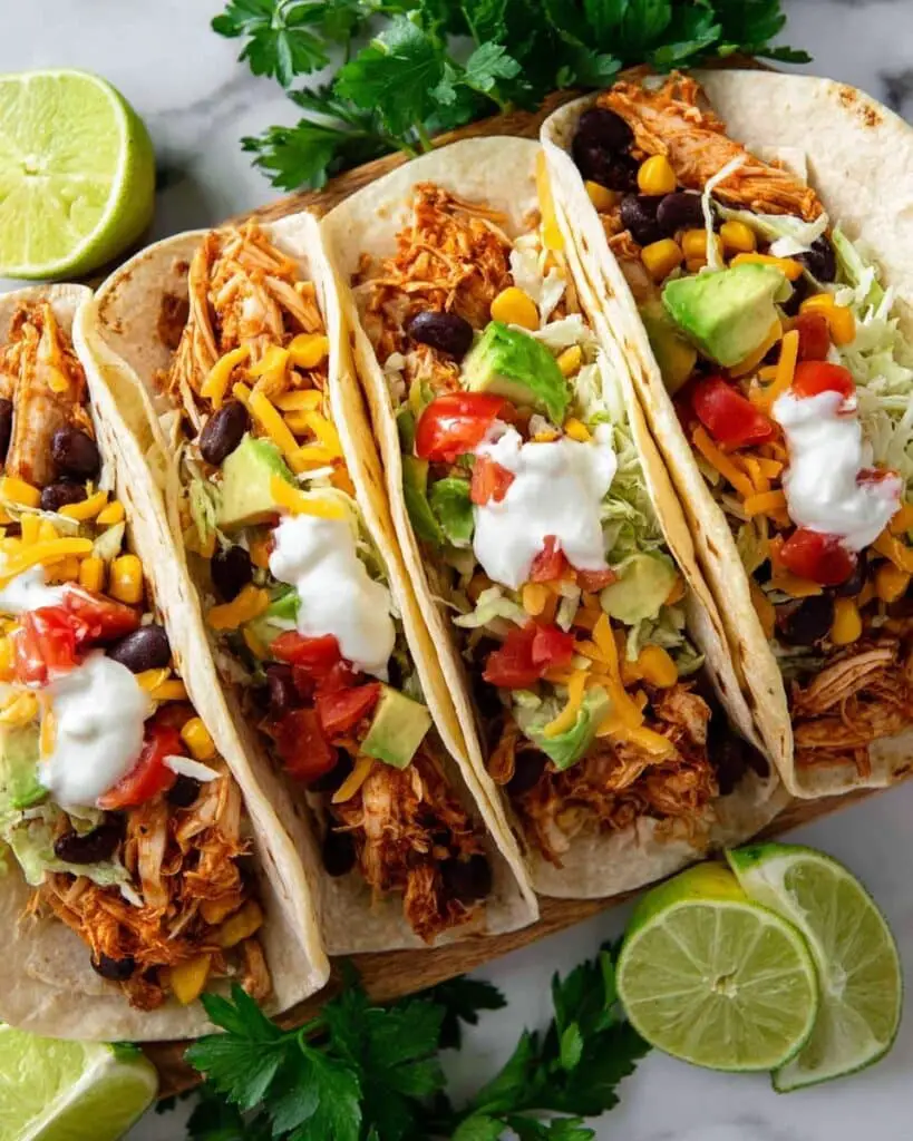 Southwestern Crockpot Chicken Tacos Recipe