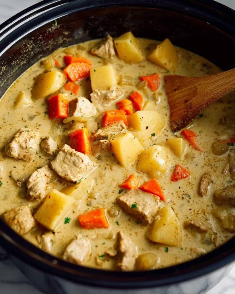 Crockpot Curry Chicken with Potatoes, Carrots, and Coconut Milk Recipe
