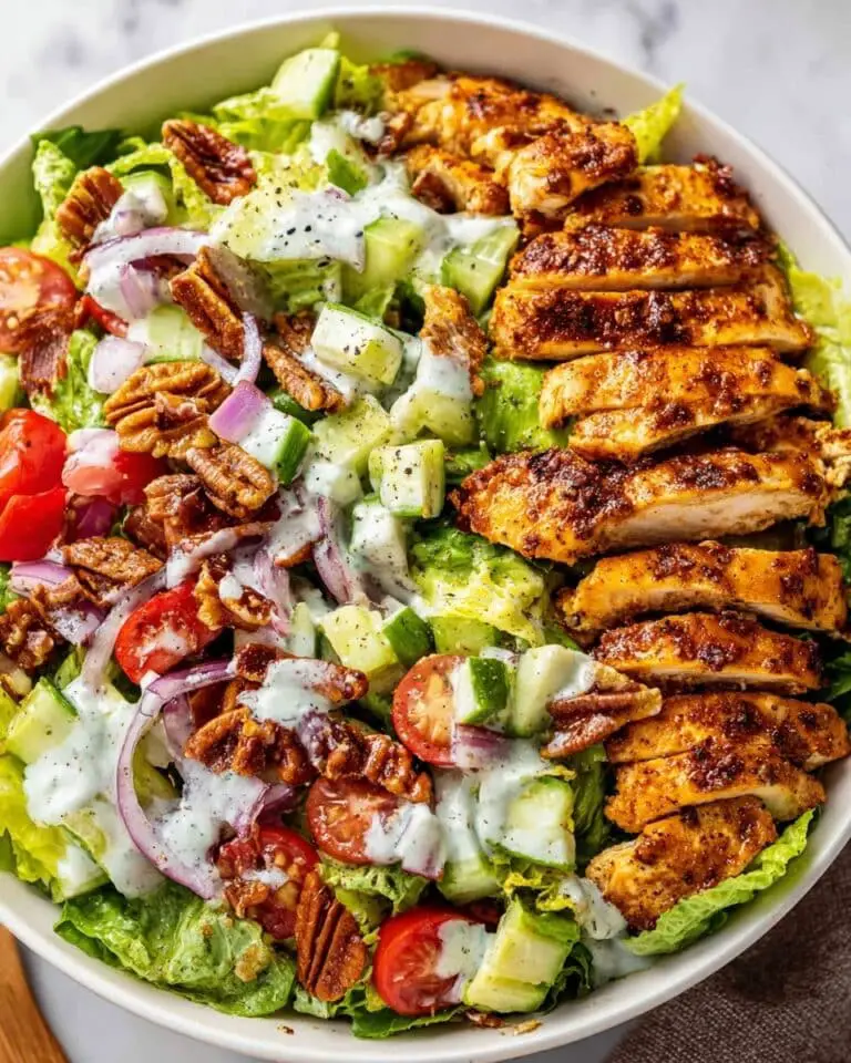 BBQ Chicken Salad with Roasted Pecans and Creamy Lemon Dressing Recipe