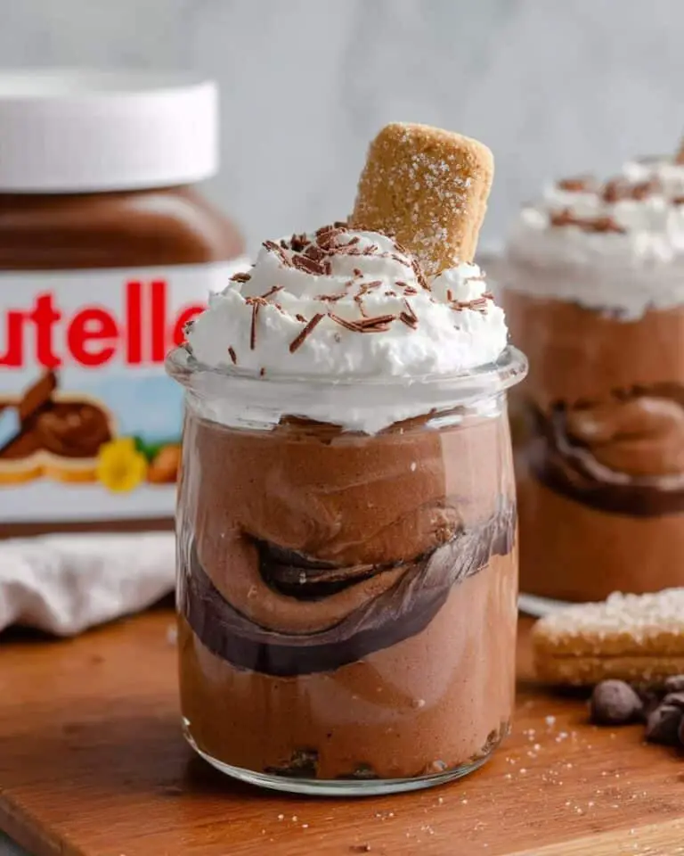 Nutella Mousse with Dark Chocolate and Elegant Garnishes Recipe