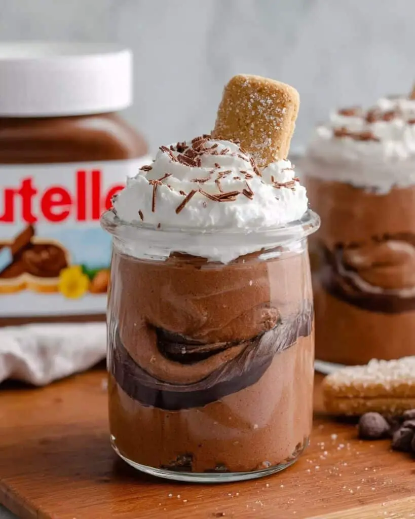 Nutella Mousse with Dark Chocolate and Elegant Garnishes Recipe