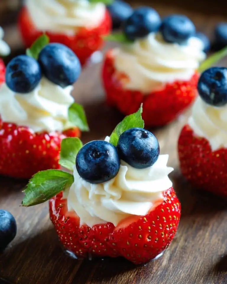 Red White & Blue Strawberry Cheesecake Bites Recipe