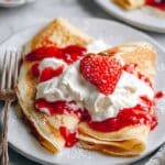 Strawberry Crepes with Fresh Strawberry Compote and Whipped Mascarpone Cream Recipe