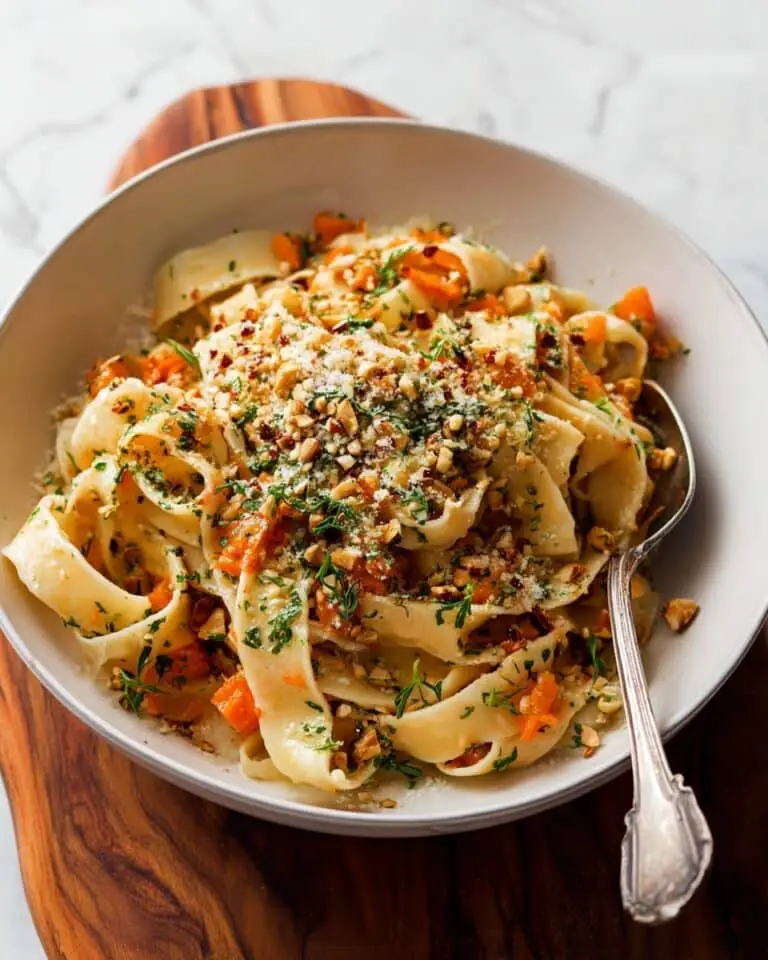 Carrot Pasta with Carrot Ribbons, Fresh Thyme, and Toasted Walnuts Recipe