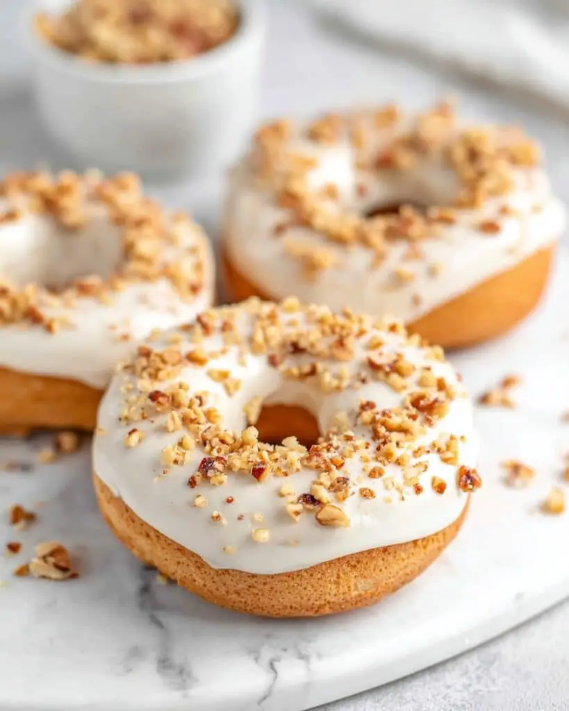 Maple Donuts with Maple Frosting and Pecans Recipe