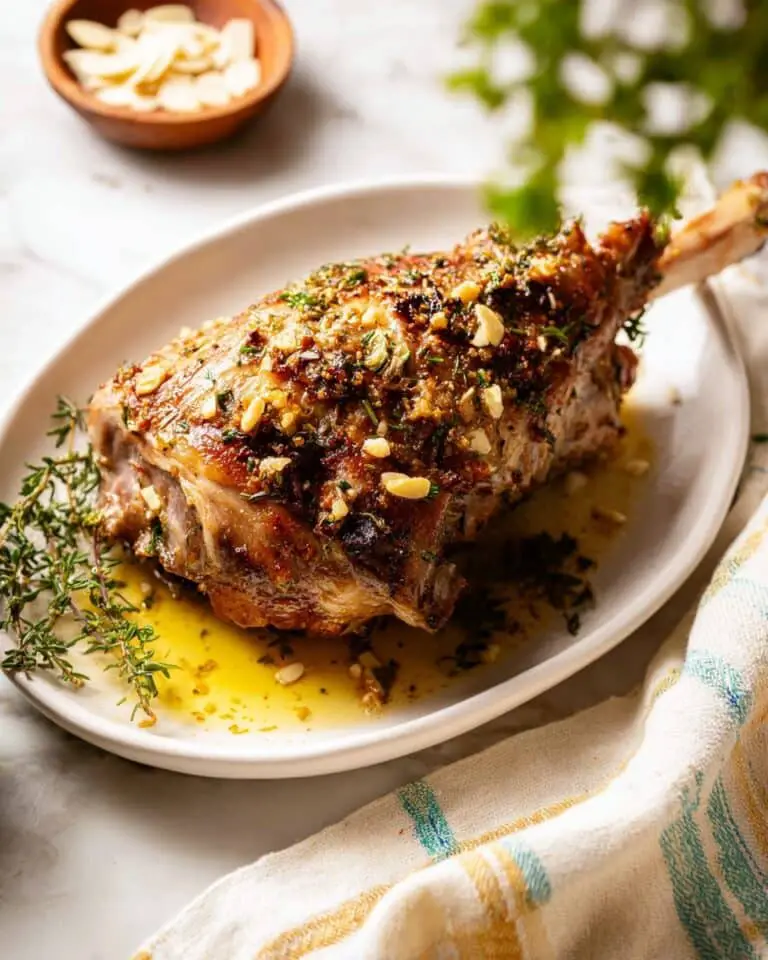 Slow Roast Leg of Lamb with Garlic, Rosemary, and Thyme Recipe