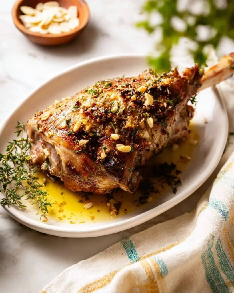 Slow Roast Leg of Lamb with Garlic, Rosemary, and Thyme Recipe