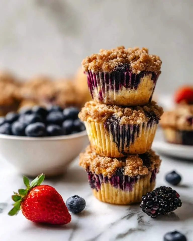 Mixed Berry Muffins with Cinnamon Streusel Topping Recipe