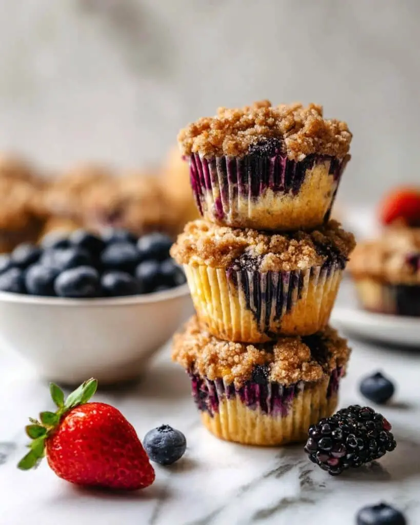 Mixed Berry Muffins with Cinnamon Streusel Topping Recipe